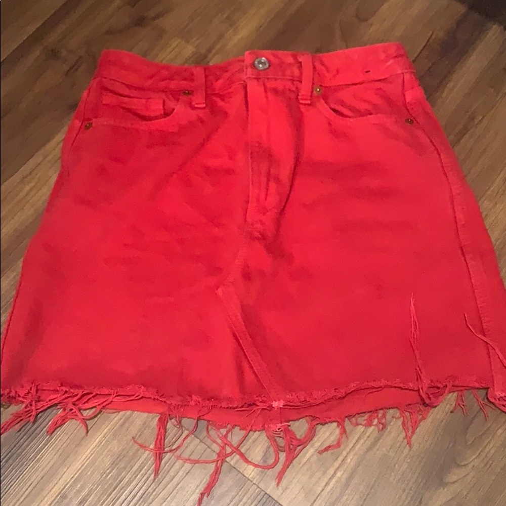 Jean red skirt for sale!